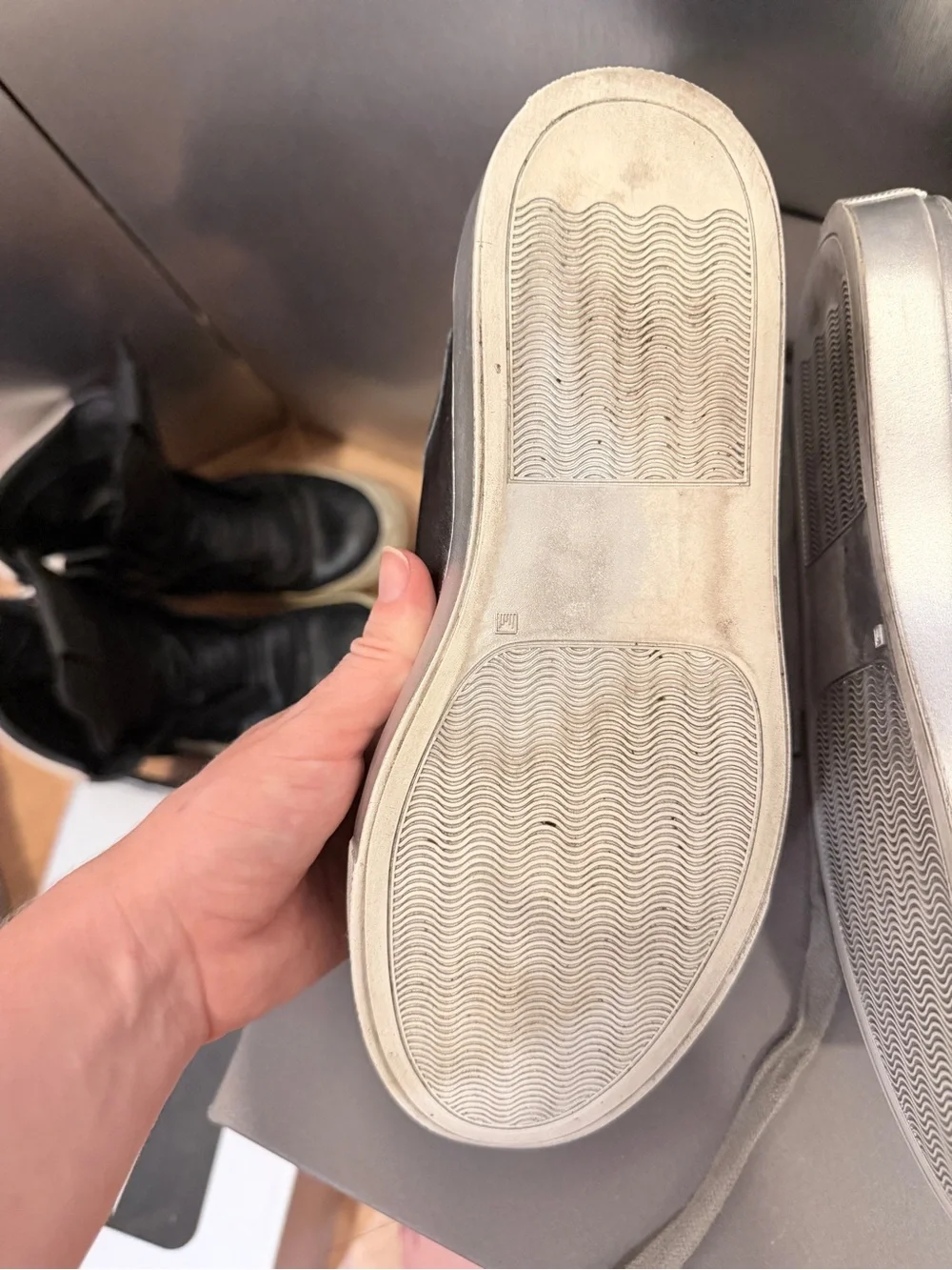 MM6 Maison Margiela Metallic Leather Low-Top Sneakers - Size 37